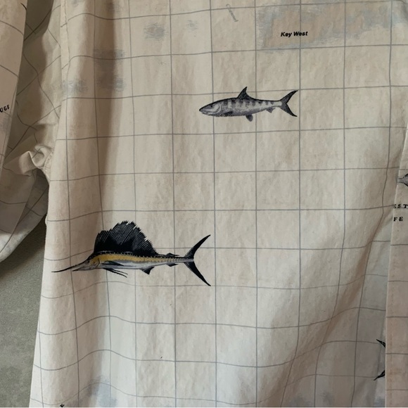 Columbia River Lodge Men's Short Sleeve Button Up Shirt Fish Size Large - Picture 5 of 6